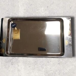 Vemi  Vintage Italian  Tray Stainless Steel 18/10 ,24 kt. Gold